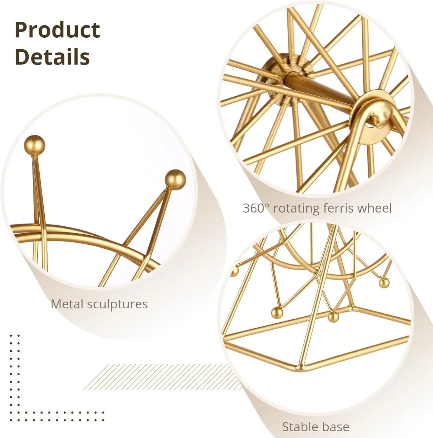 Ferris Wheel Home Decor, Golden Ferris Wheel Decor, Gold Decor Gift, Shelf Decor, House Decor Living Room Bookshelf Desk Decor Taj Home Store