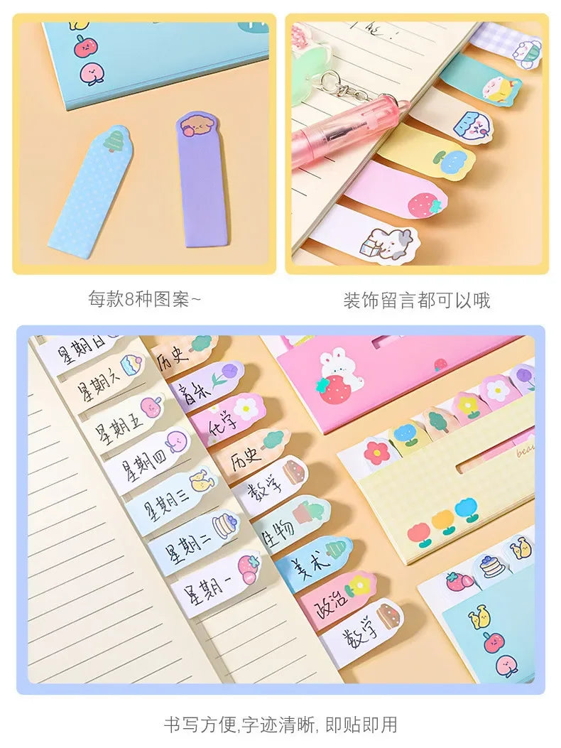 Creative Cute Cartoon Animal Index Stickers Stationery Notebook High Appearance Convenience Stickers Student Supplies Taj Home Store
