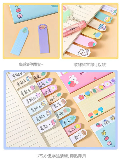 Creative Cute Cartoon Animal Index Stickers Stationery Notebook High Appearance Convenience Stickers Student Supplies Taj Home Store