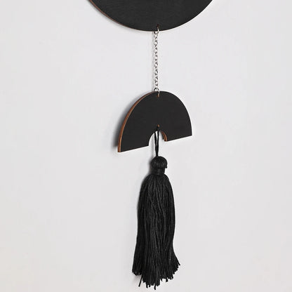 Boho Room Decor Black Wall Art Wood Dream Catcher Geometric Farmhouse Tassel Macrame Wall Hanging Bedroom Rustic Decor for Home Taj Home Store