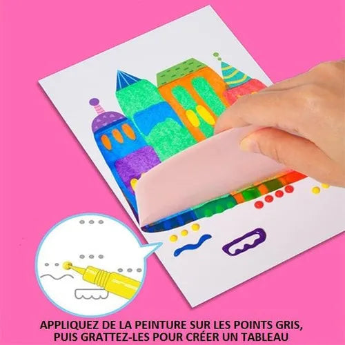DIY Rainbow Scratch Art Rainbow Dot Scratch Painting Arts Handmade Scratching Paper Postcard Toy for Beginner Student Toddlers Taj Home Store