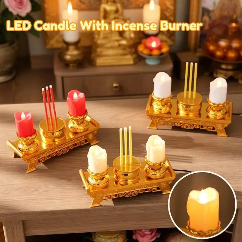 LED Candle Lights, Prayer Candles For Temples And Halls, Smokeless Swinging Wick Simulation Candles Taj Home Store