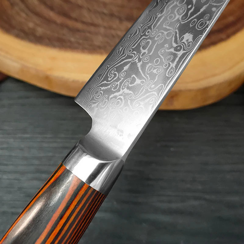 Damascus Steel Kitchen Knife Boning Steak BBQ Meat Cleaver Chef Utility Knife Paring  Kitchen Tools Taj Home Store