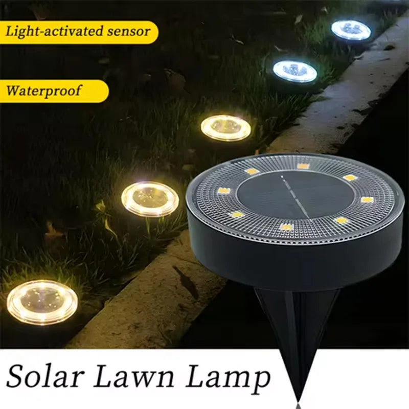 IP68 Waterproof LED Outdoor Solar Power Ground Light Lighting Control Path Deck Lights Yard Driveway Lawn Garden Decoration Lamp Taj Home Store