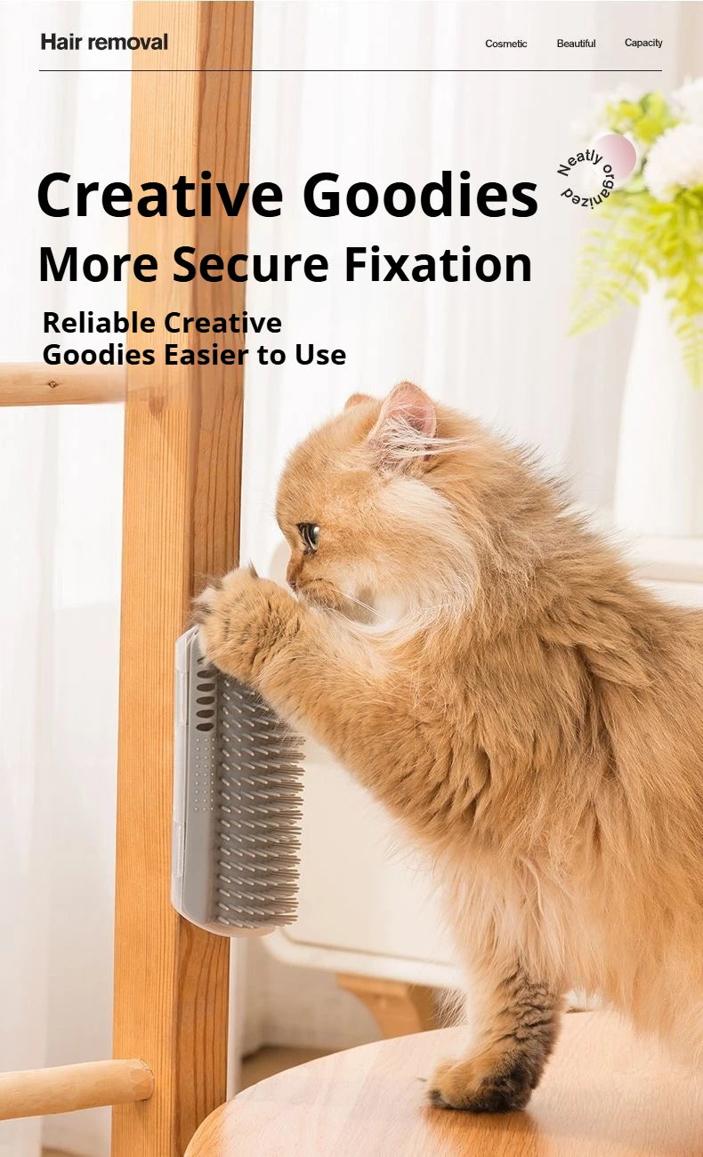 Cat Corner Self Groomer Massage Brush Pet Hair Removal Comb Cat Scratcher Grooming Cleaning Tool For Cats Taj Home Store