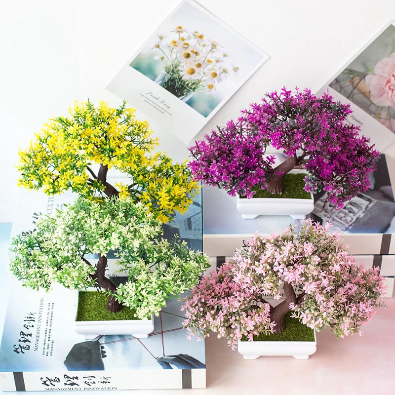 Artificial Plants Bonsai Small Tree Pot Fake Plant Flowers Potted Ornaments For Home Room Table Decoration Hotel Garden Decor Taj Home Store
