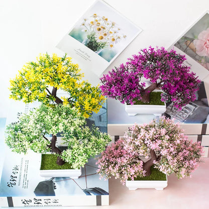 Artificial Plants Bonsai Small Tree Pot Fake Plant Flowers Potted Ornaments For Home Room Table Decoration Hotel Garden Decor Taj Home Store