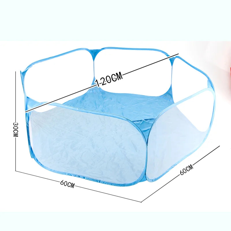 120cm Hexagon Children Ball Pool with Basketball Hoop Portable Foldable Kid Playpen Playground Gym Play Mat Baby Sport Education Taj Home Store