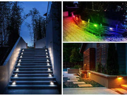 LED Solar Deck Lights Outdoor Solar Light Waterproof Solar Stairs Light Garden Decoration Patio Fence Step Yard Outside Lighting