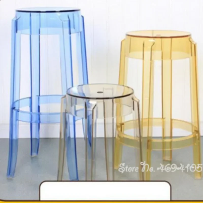 Chic Transparent Acrylic Bar Stool Modern Fashion High Seat Simple Plastic Bar Stool Design Taj Home Store