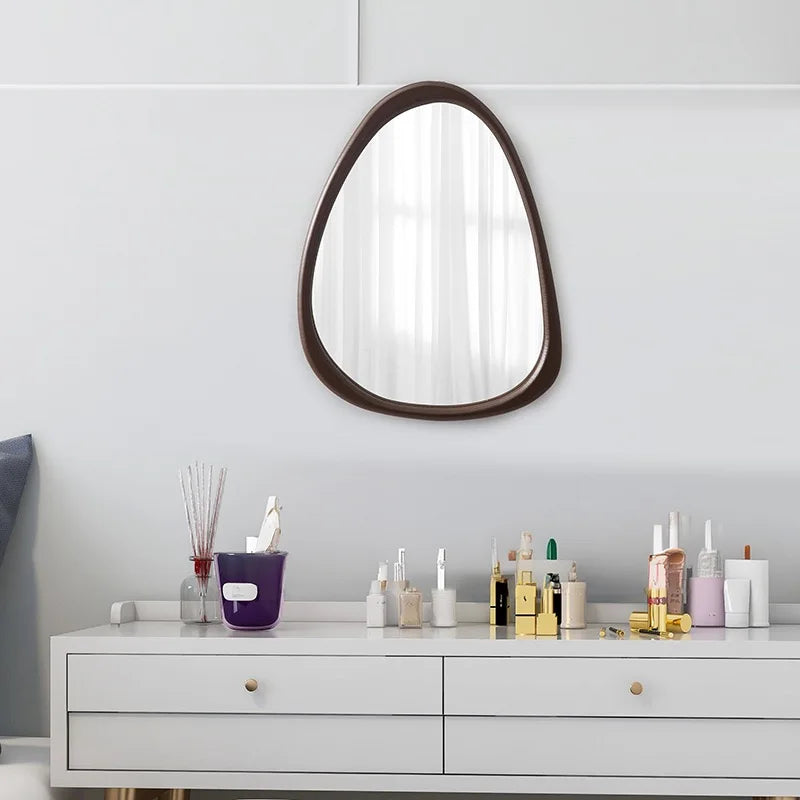  Irregular Wall Mirror, 15 * 10 inch Asymmetrical Wood Mirrors, Small Wall Mirror, Hanging Vertically and Horizontally. Mirrors Taj Home Store