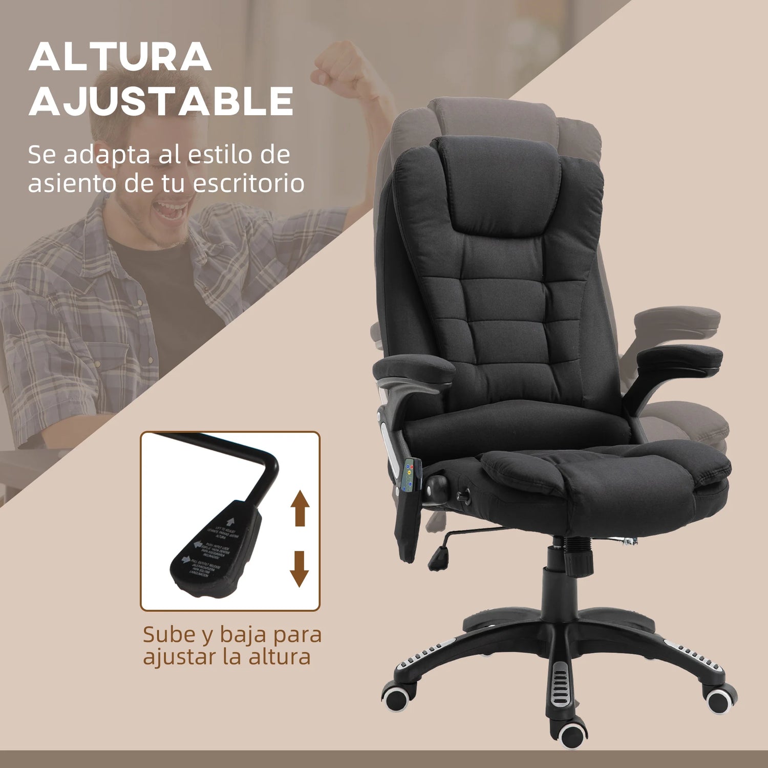 Vinsetto Reclining Massage Chair with 6 Massage Points 68X72X110-120Cm Taj Home Store