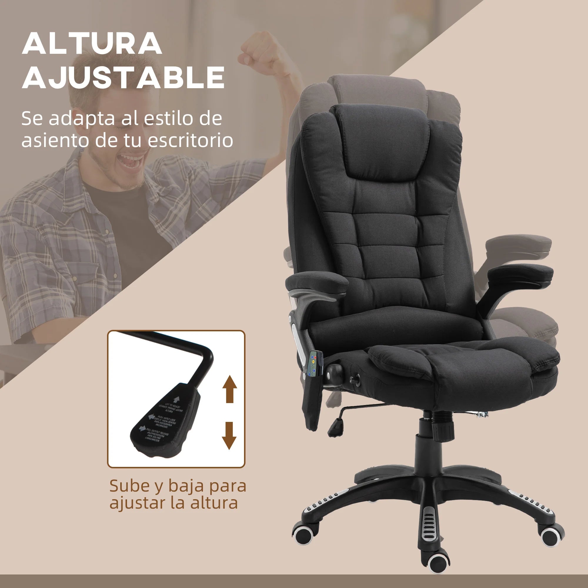 Vinsetto Reclining Massage Chair with 6 Massage Points 68X72X110-120Cm Taj Home Store
