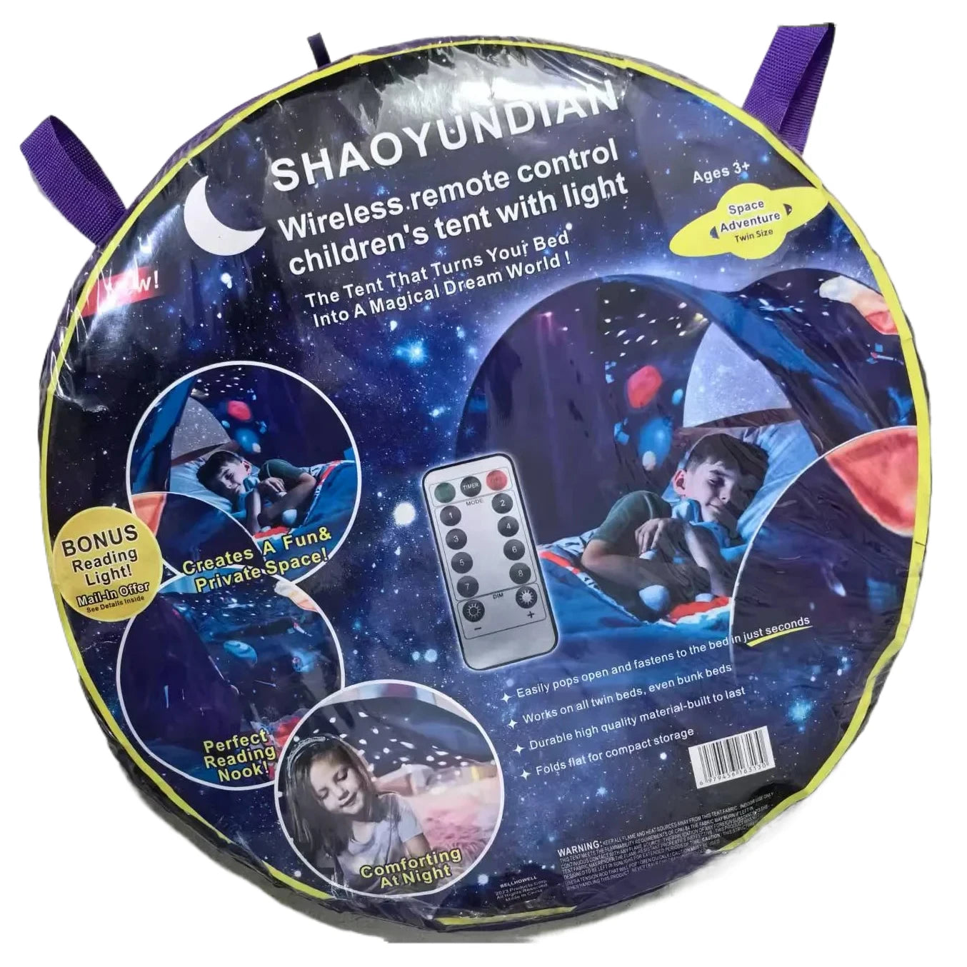 Dream Tent with light show for Kids Bed with Storage Pocket Foldable Kids Tent on Bed Mosquito Net Tent Taj Home Store