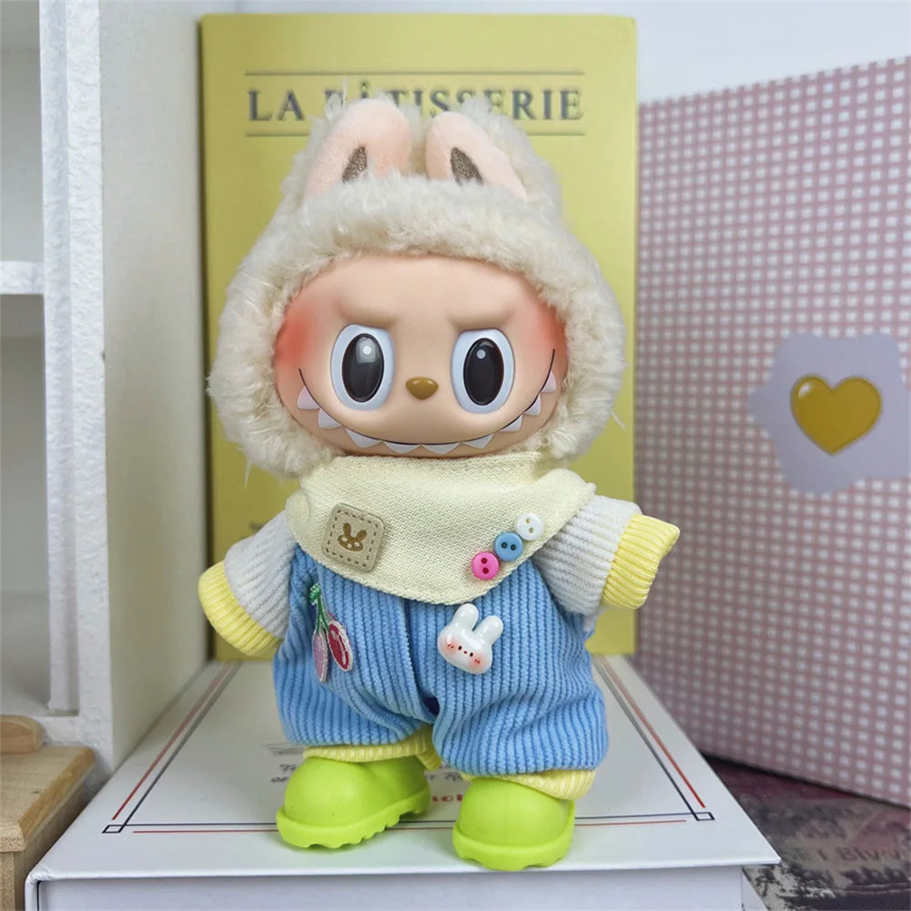 Mini Plush Doll Clothes Outfit Accessories for Korea Kpop Exo 17cm Labubu Idol V1 V2 Fashion Sports Leisure Suit Clothing Taj Home Store