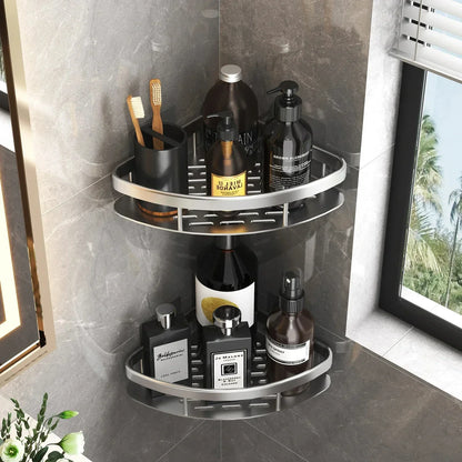 Bathroom Shelf Kitchen Storage Organizer Aluminum Alloy Shampoo Rack Shower Shelf Bathroom Accessories No Drill Shelf Taj Home Store