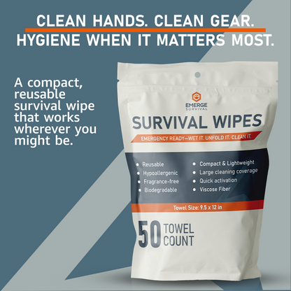 Emerge Survival Wipes - 50ct Emerge Survival