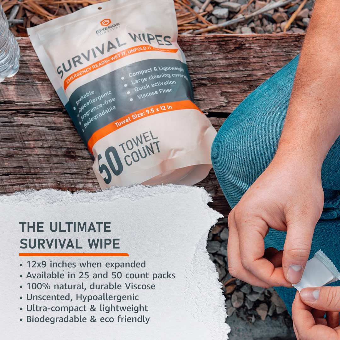 Emerge Survival Wipes - 50ct Emerge Survival