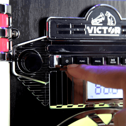 Victor Wilshire Bluetooth Jukebox with Multicolor LED Lighting and FM Radio Jupiter Gear Home