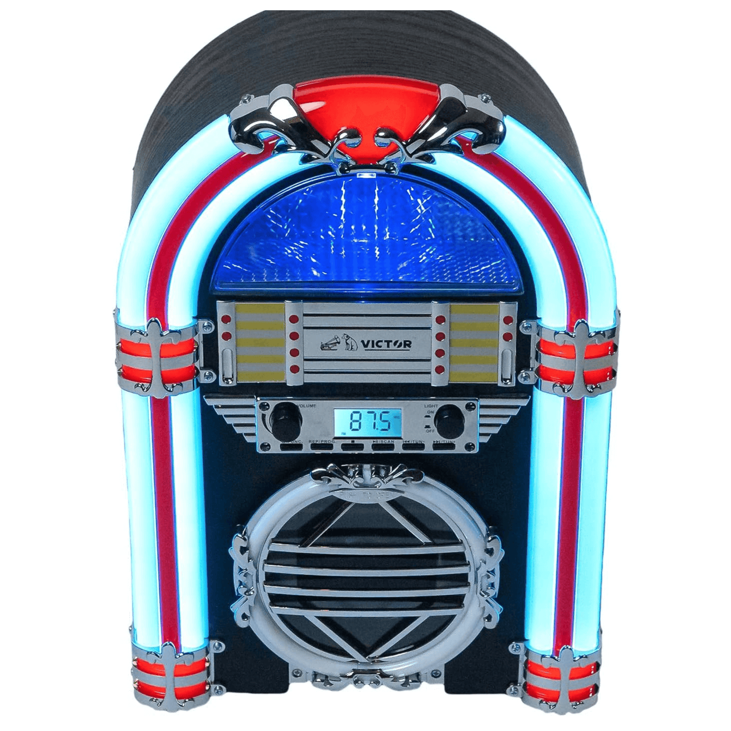 Victor Broadway Desktop Bluetooth Jukebox with CD Player &amp; Color Changing LED Lighting Jupiter Gear Home