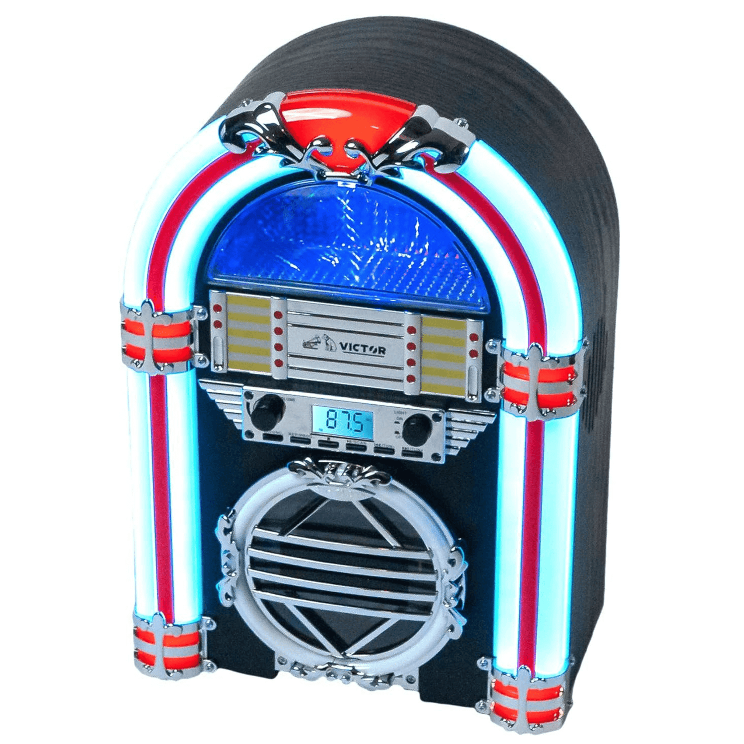 Victor Broadway Desktop Bluetooth Jukebox with CD Player &amp; Color Changing LED Lighting Jupiter Gear Home