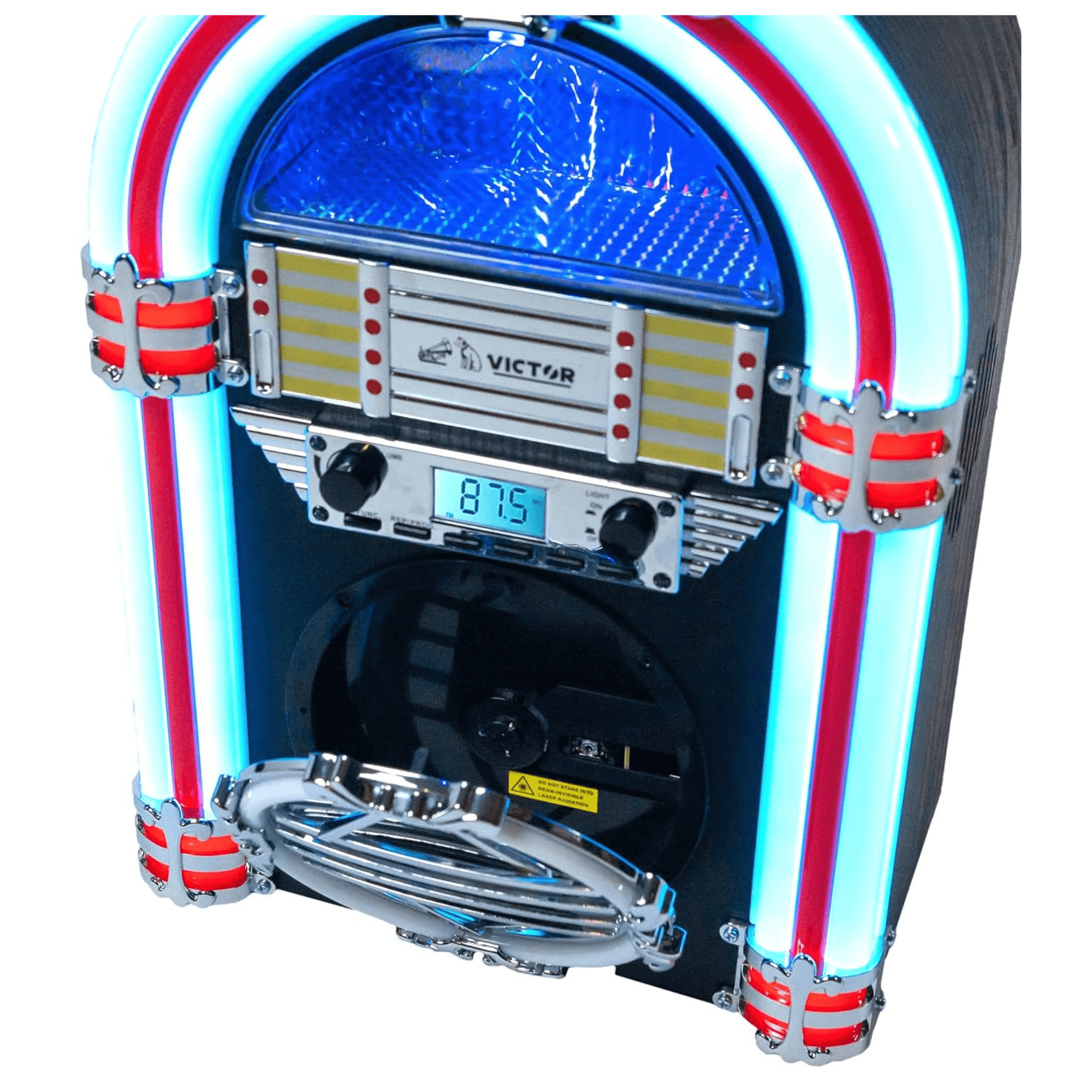Victor Broadway Desktop Bluetooth Jukebox with CD Player &amp; Color Changing LED Lighting Jupiter Gear Home