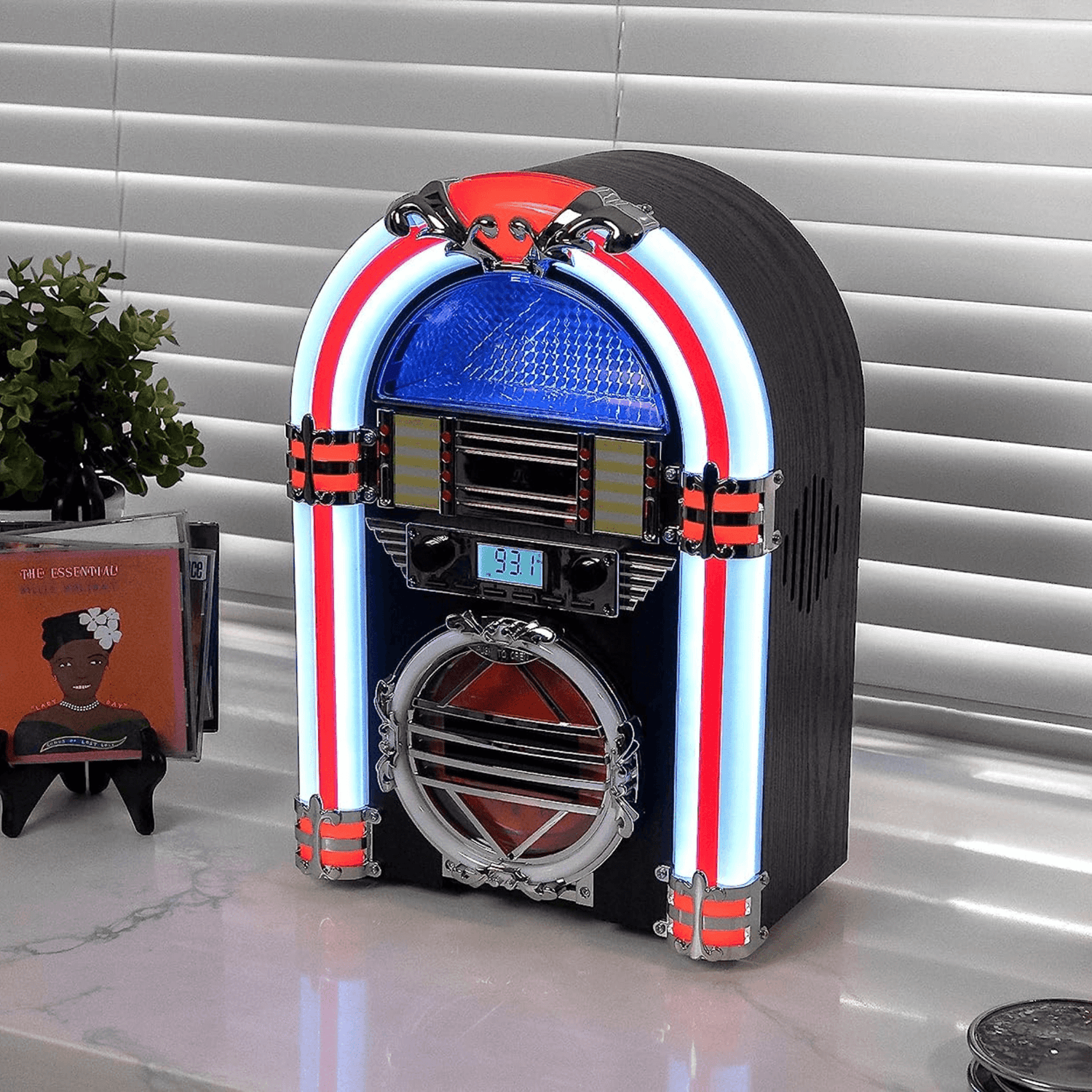 Victor Broadway Desktop Bluetooth Jukebox with CD Player &amp; Color Changing LED Lighting Jupiter Gear Home