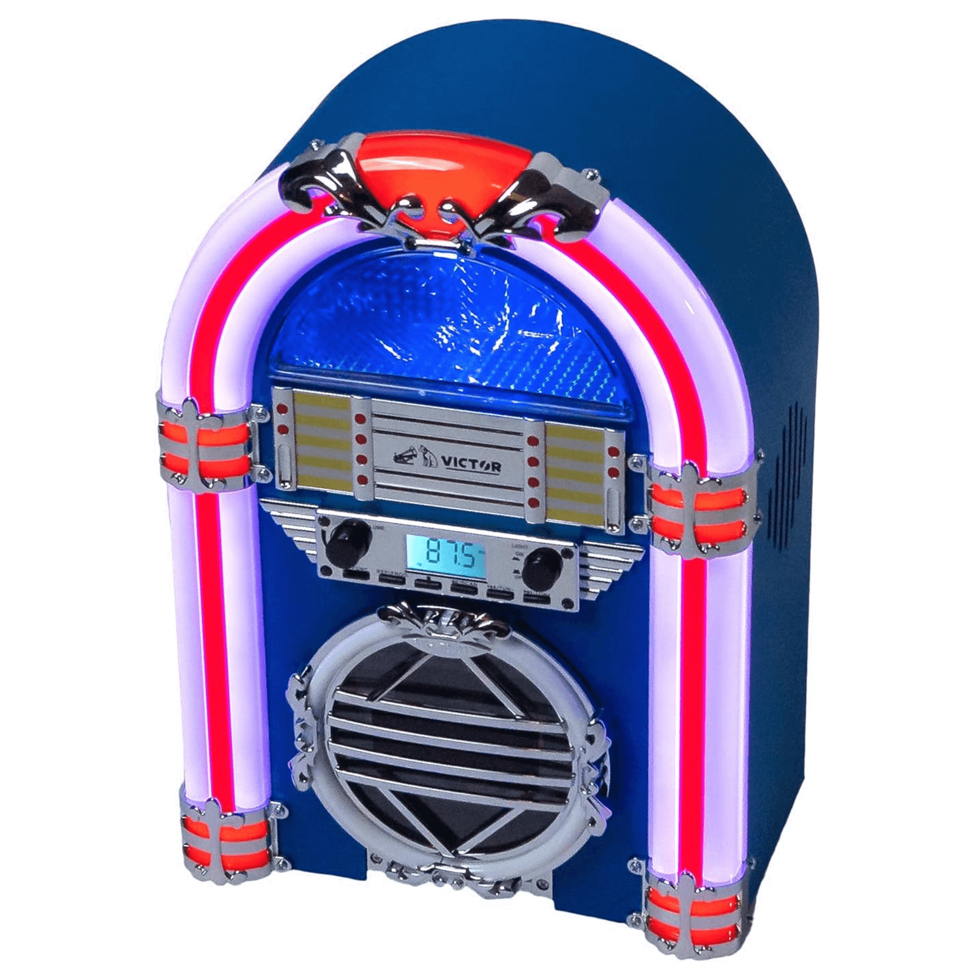 Victor Broadway Desktop Bluetooth Jukebox with CD Player &amp; Color Changing LED Lighting Jupiter Gear Home