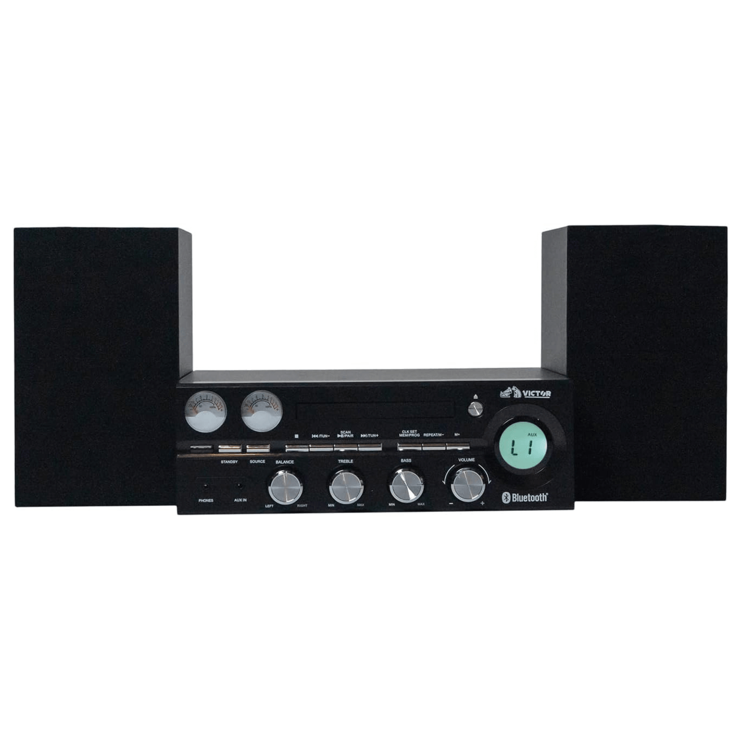 Victor Milwaukee 50W Desktop CD Stereo System w Bluetooth, CD Player &amp; FM Radio Jupiter Gear Home