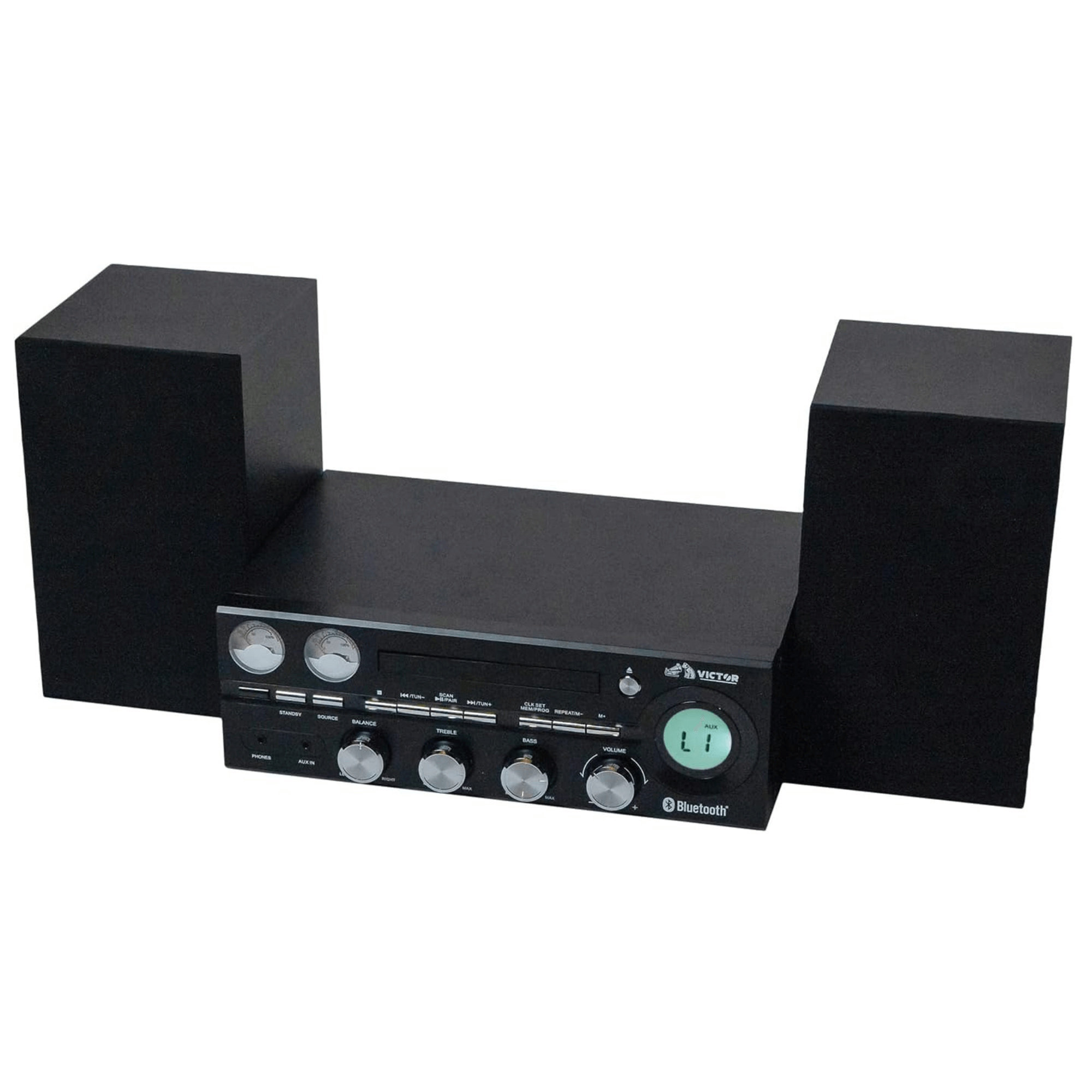 Victor Milwaukee 50W Desktop CD Stereo System w Bluetooth, CD Player &amp; FM Radio Jupiter Gear Home