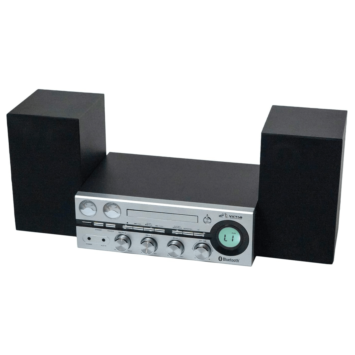 Victor Milwaukee 50W Desktop CD Stereo System w Bluetooth, CD Player &amp; FM Radio Jupiter Gear Home