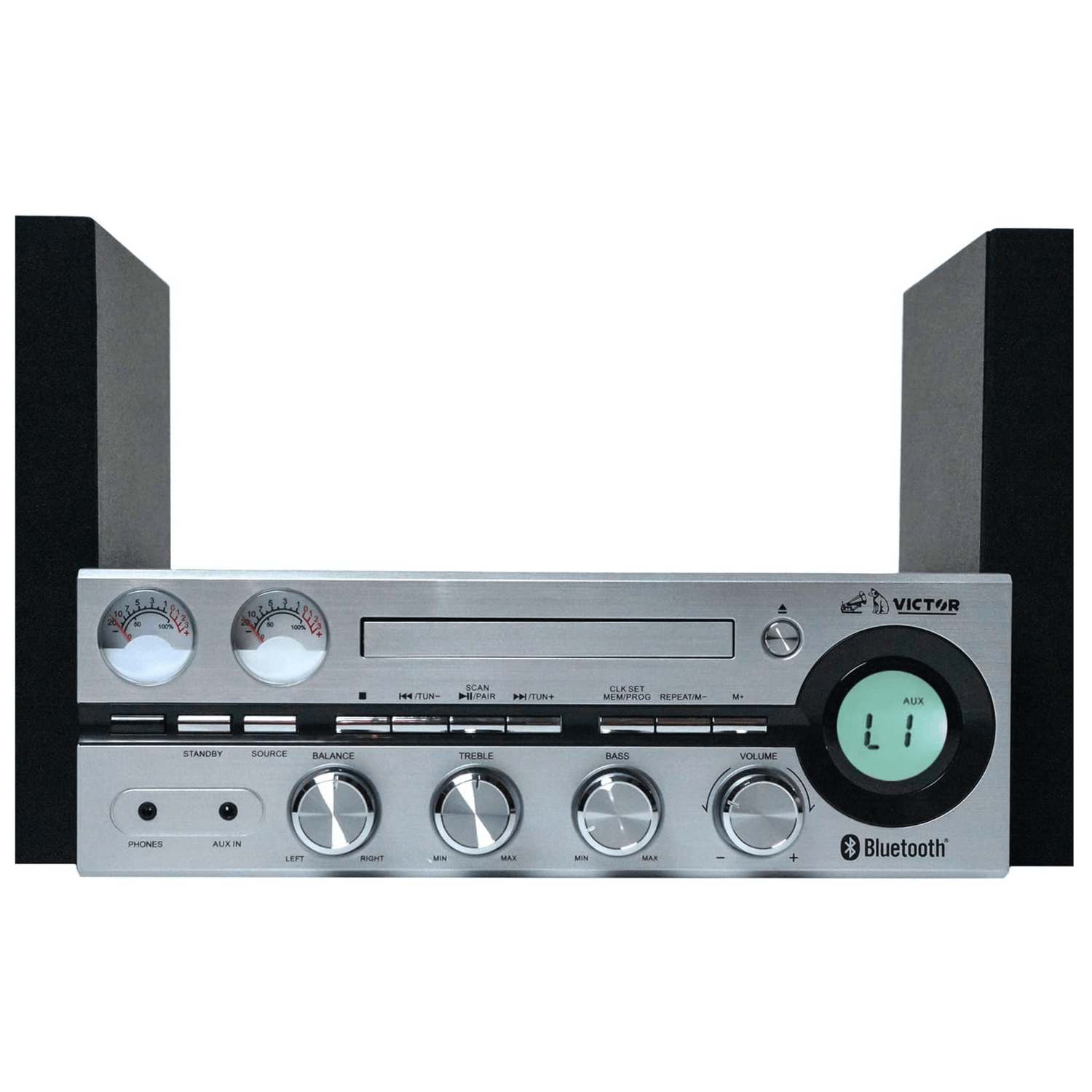 Victor Milwaukee 50W Desktop CD Stereo System w Bluetooth, CD Player &amp; FM Radio Jupiter Gear Home