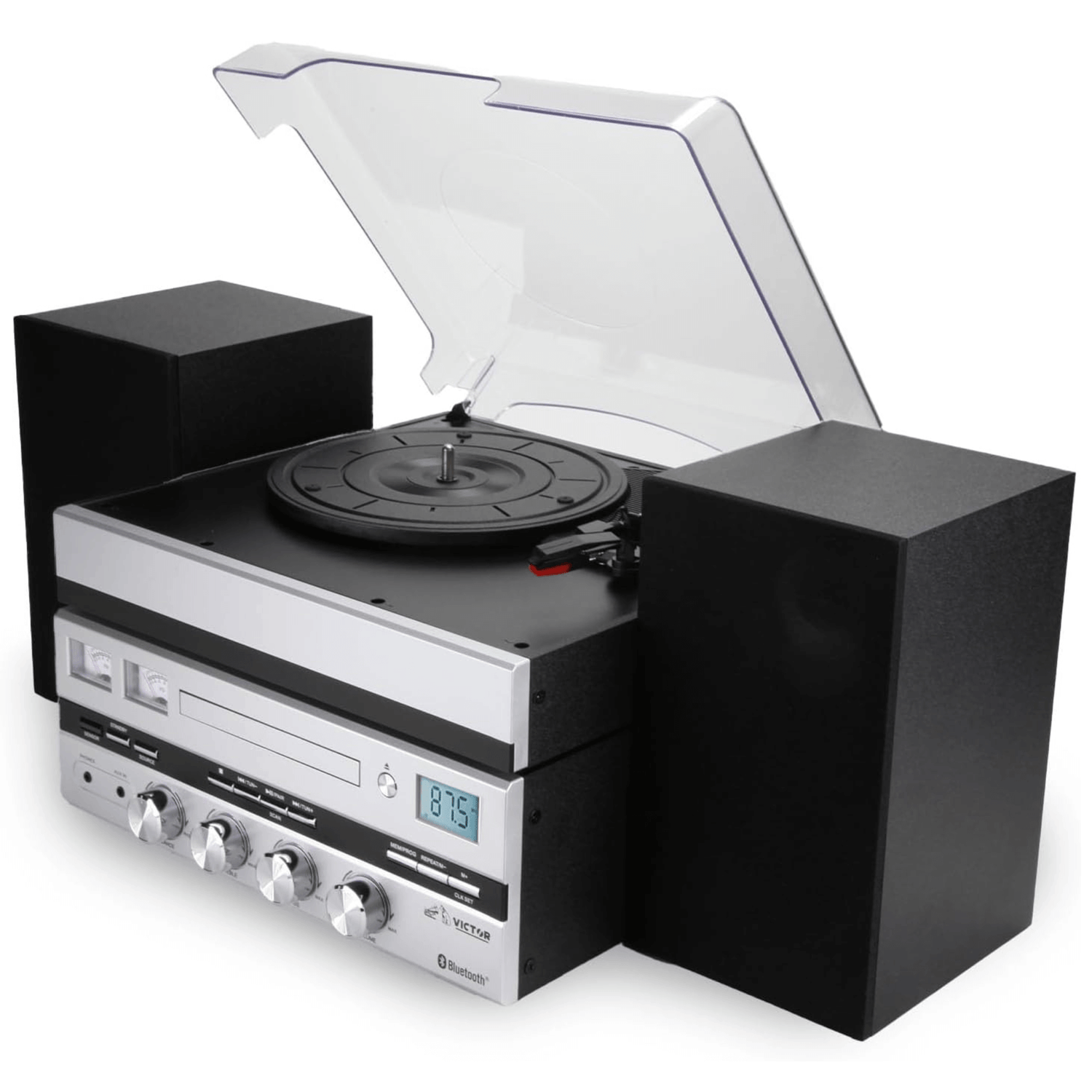 Victor Geneva 5-in-1 Desktop Music Center w Streaming Capabilities and FM Radio Jupiter Gear Home