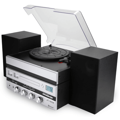Victor Geneva 5-in-1 Desktop Music Center w Streaming Capabilities and FM Radio Jupiter Gear Home