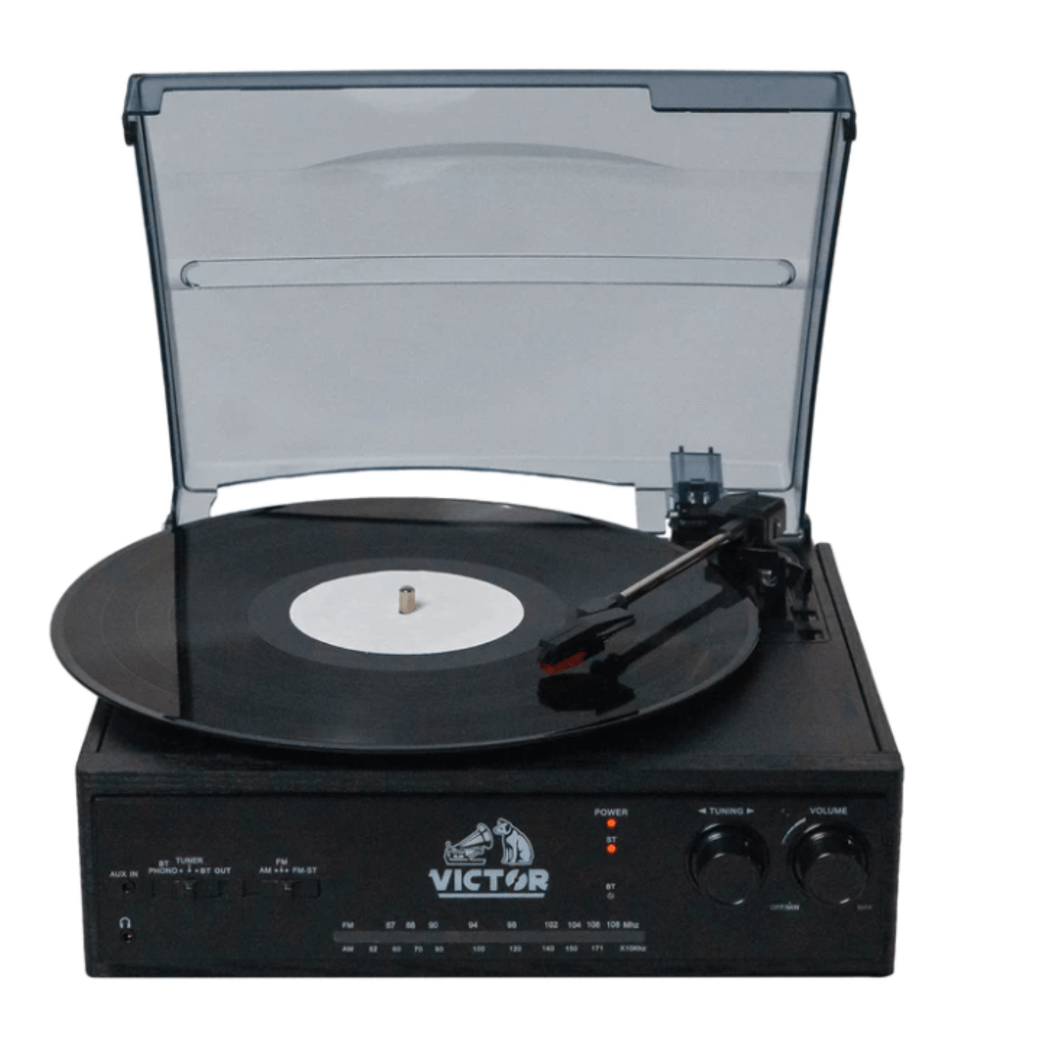 Victor Salem 5-in-1 3-Speed Turntable System with Dual Bluetooth Jupiter Gear Home