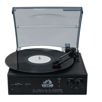 Victor Salem 5-in-1 3-Speed Turntable System with Dual Bluetooth Jupiter Gear Home