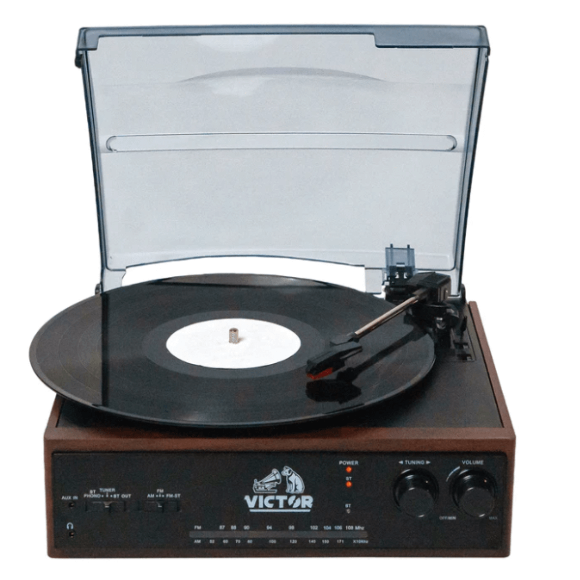 Victor Salem 5-in-1 3-Speed Turntable System with Dual Bluetooth Jupiter Gear Home