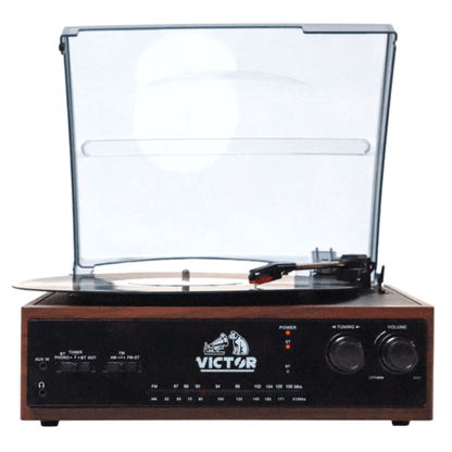 Victor Salem 5-in-1 3-Speed Turntable System with Dual Bluetooth Jupiter Gear Home
