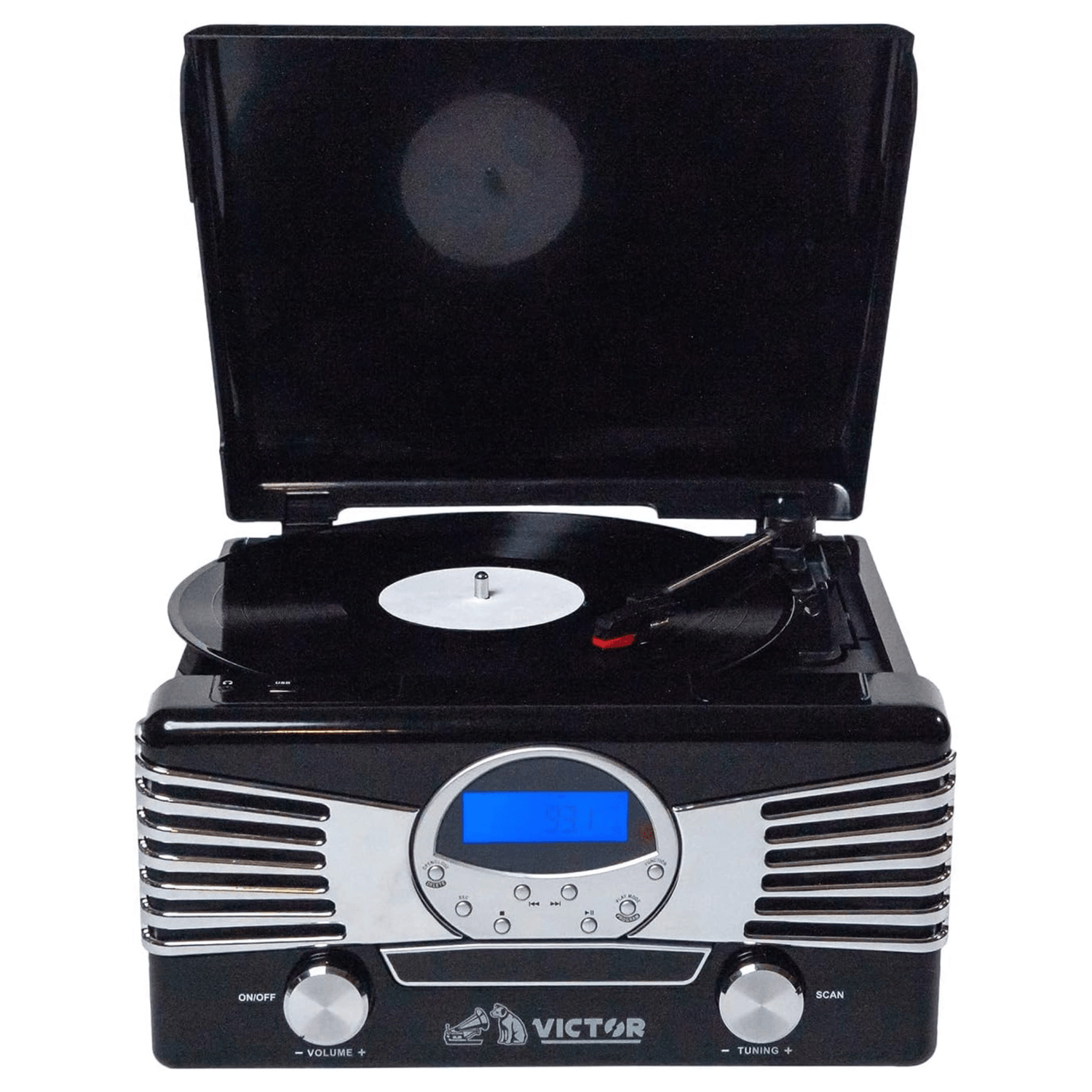 Victor Diner 7-in-1 Turntable Music Center with CD &amp; MP3 Player and Bluetooth Function Jupiter Gear Home