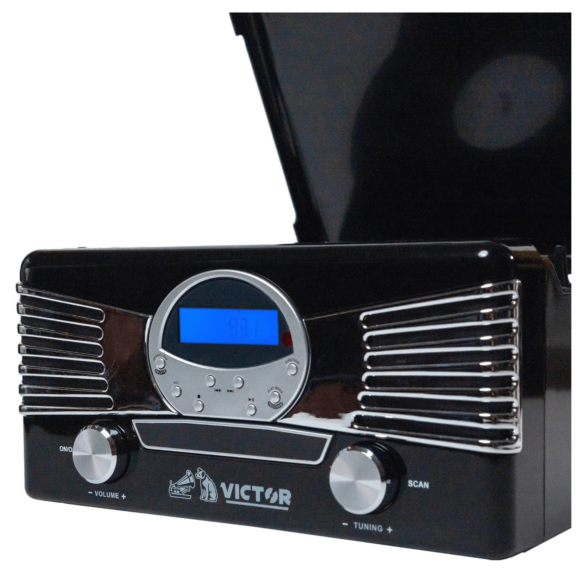 Victor Diner 7-in-1 Turntable Music Center with CD &amp; MP3 Player and Bluetooth Function Jupiter Gear Home