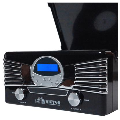 Victor Diner 7-in-1 Turntable Music Center with CD &amp; MP3 Player and Bluetooth Function Jupiter Gear Home
