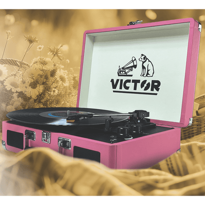 Victor Metro Dual Bluetooth Suitcase 3-Speed Turntable Jupiter Gear Home