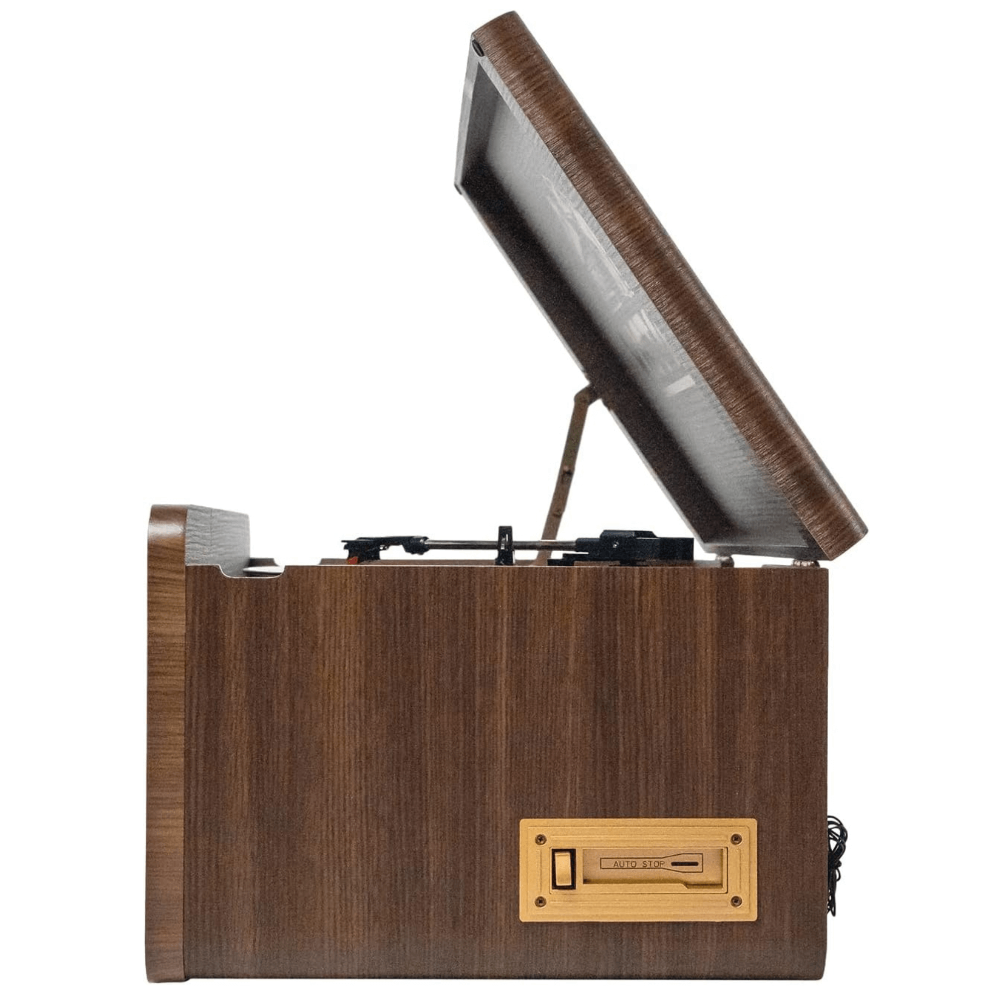 Victor Monument 8-in-1 Wood Music Center with 3-Speed Turntable &amp; Dual Bluetooth Jupiter Gear Home