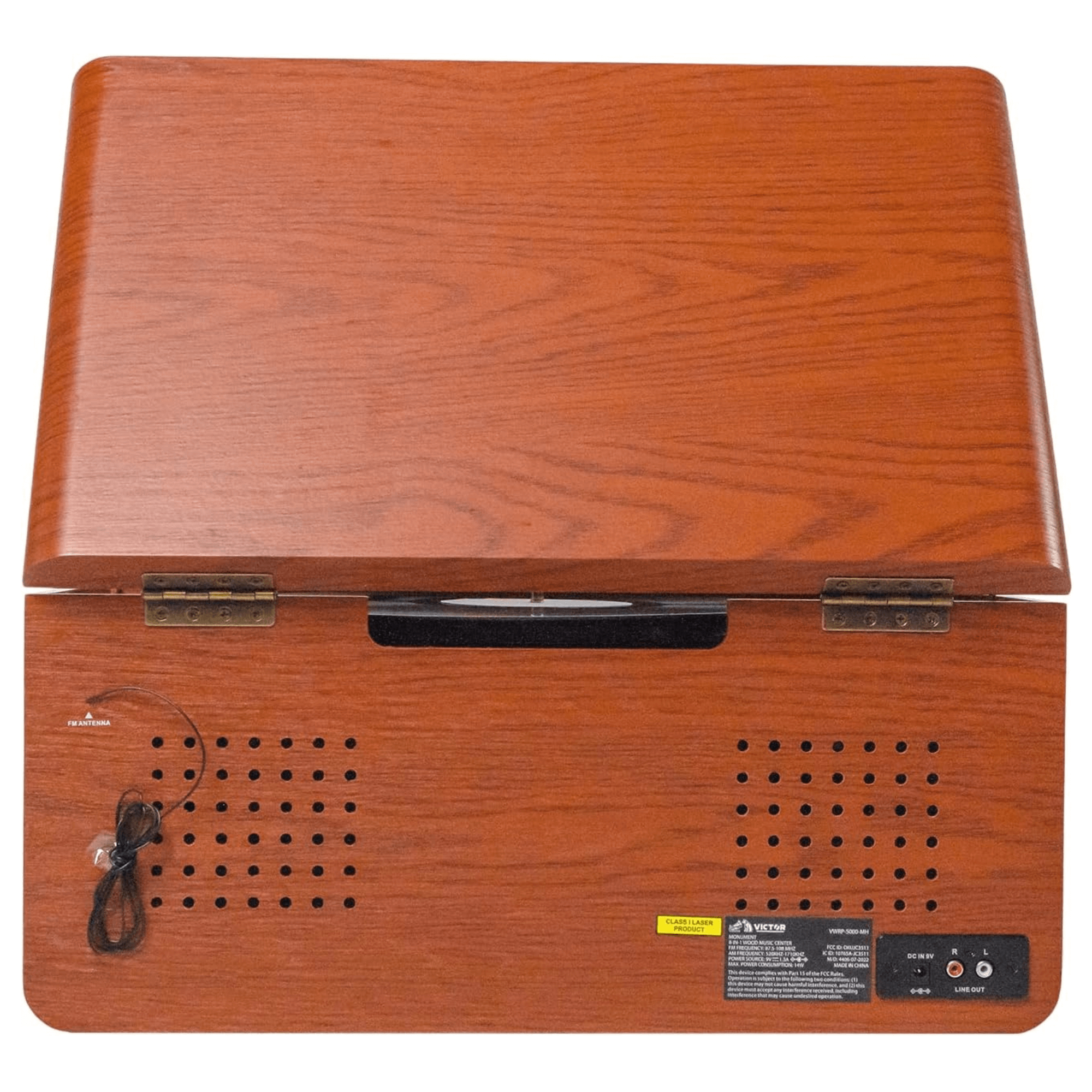 Victor Monument 8-in-1 Wood Music Center with 3-Speed Turntable &amp; Dual Bluetooth Jupiter Gear Home