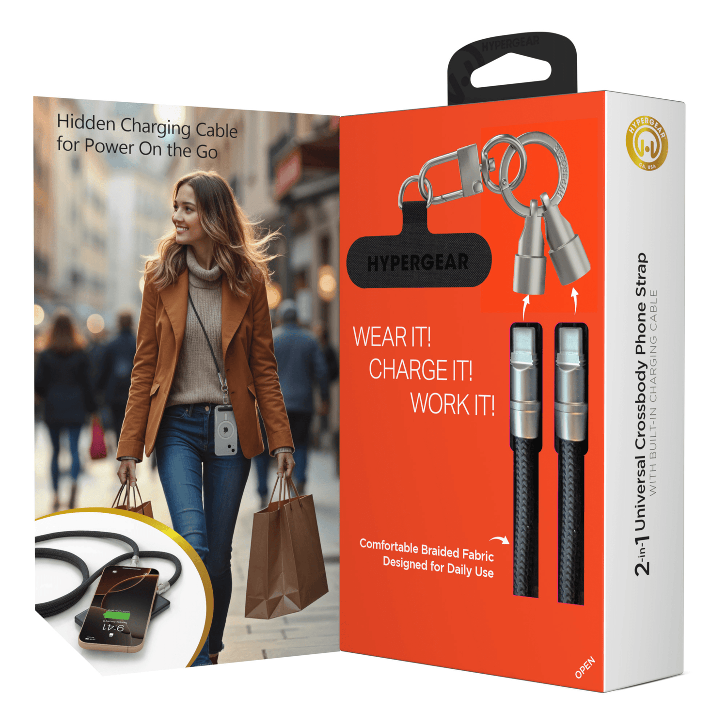 HyperGear 2-in-1 Universal Crossbody Phone Strap and Charging Cable Jupiter Gear Home