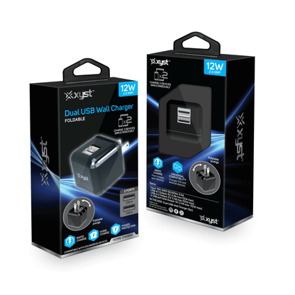 Xyst 2.4-Amp Dual USB Foldable Wall Charger Jupiter Gear Home