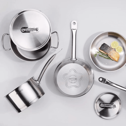 Korkmaz Proline Professional Series 2.8 Liter Stainless Steel Low Casserole with Lid Jupiter Gear Home