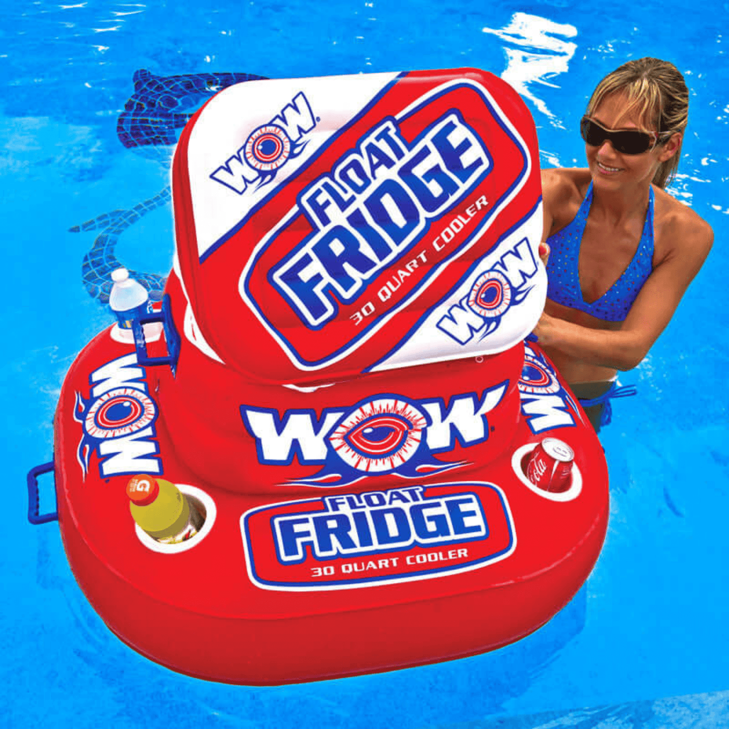 WOW Watersports Float Fridge 30 Can Capacity Inflatable Cooler Jupiter Gear Home