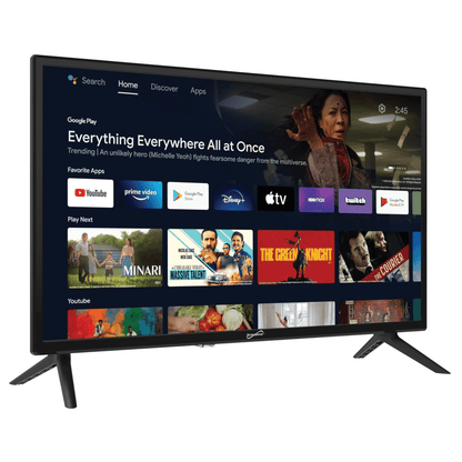 Supersonic 24-inch DLED Smart HDTV with Google Assistant ATSC and NTSC System ACDC Compatible Jupiter Gear Home