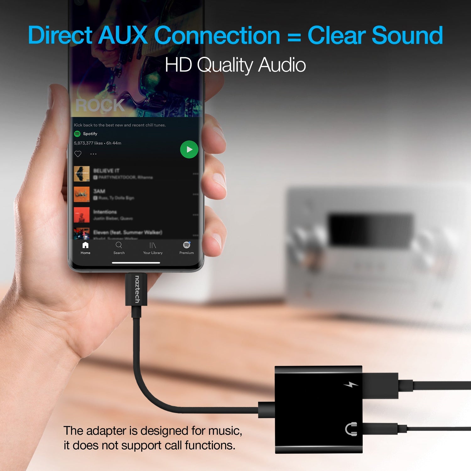 Naztech USB-C and 3.5mm Audio + Charge Adapter Jupiter Gear Home